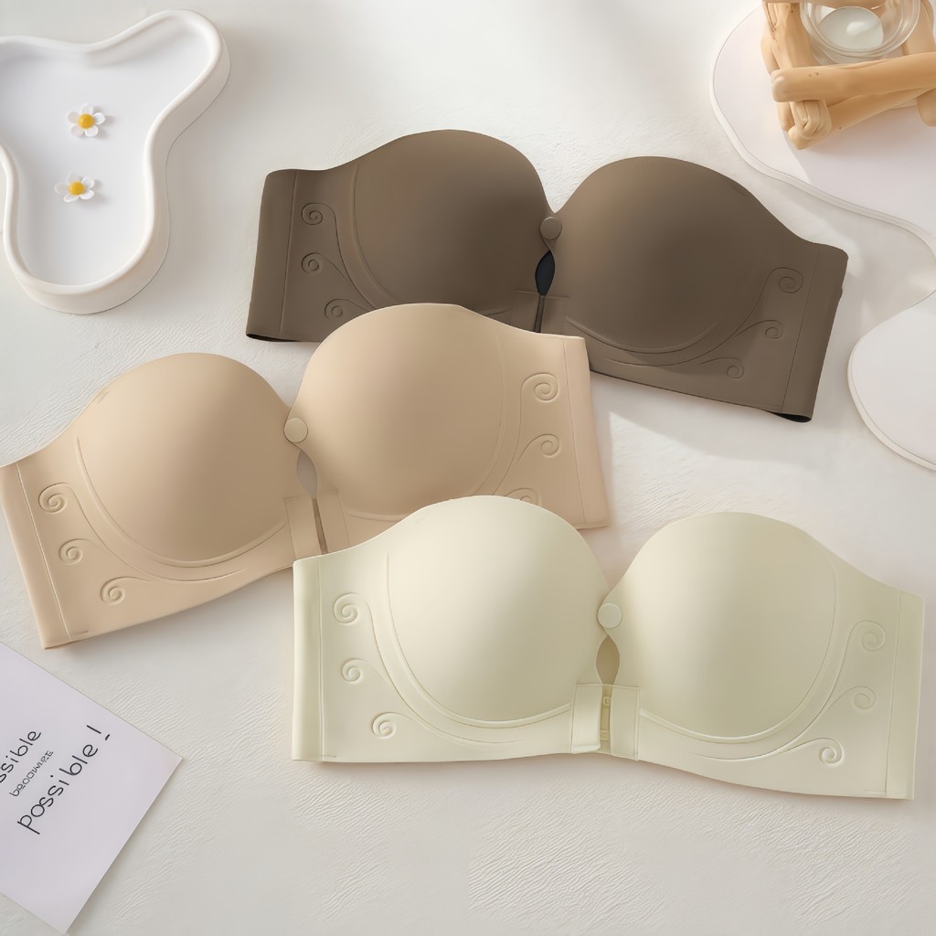 Bra Wanita Push Up Busa Tebal Tanpa Kawat Pakaian Dalam Wanita Import Bh Seamless Push Up Kait Depan