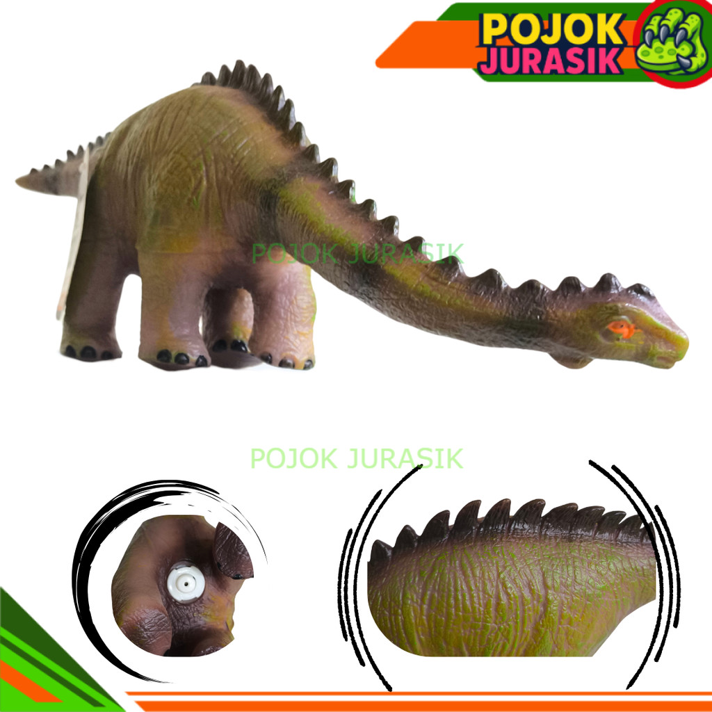 Mainan Figure Dinosaurus Diplodocus Soft Rubber Dengan Suara