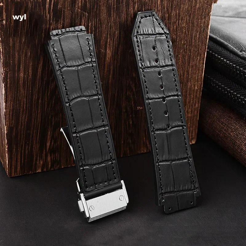 Cowhide Wat For HUBLOT Hengbao Yubo Classic Fusion Big Bang Silicone Genuine Leather ain Men's wrist