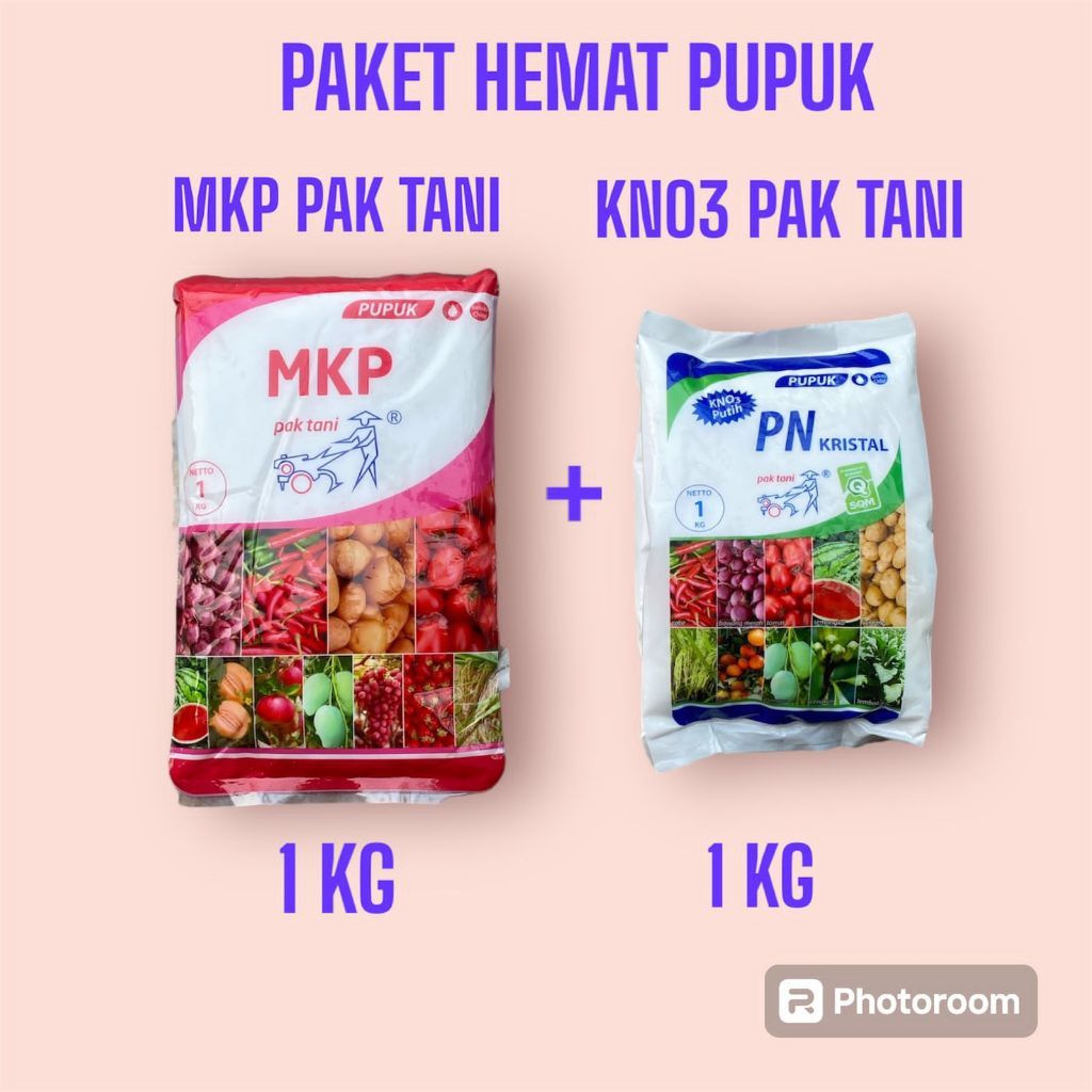 PLAOSANSTORE PAKET HEMAT PUPUK 2 KG MKP PAK TANI & KNO3 KRISTAL PAK TANI PUPUK ANGGUR DURIAN PADI MA