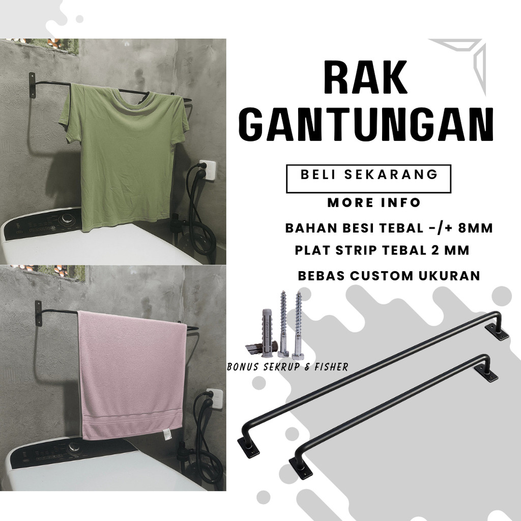 rak gantungan baju tempel dinding  / gantungan handuk tempel dinding / gantungan baju tempel