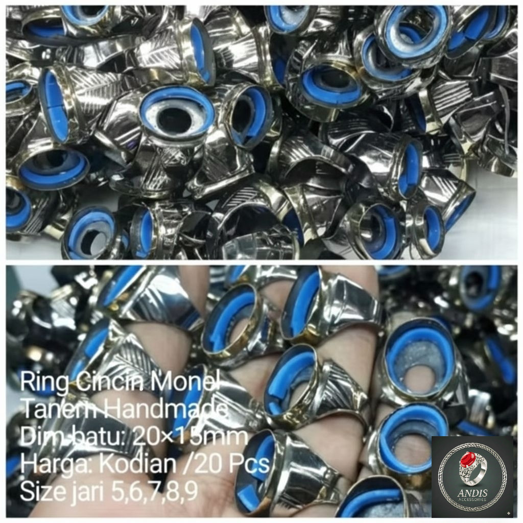 cincin ring monel tanam handmade grosir kodian 20biji
