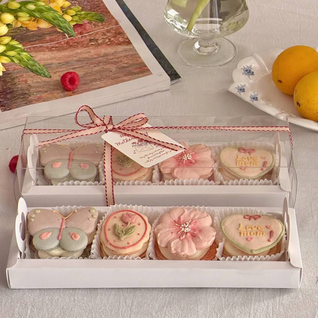 Box Bening cupcake Sekat/ Box kue Polos Transparan/ Kotak Hampers Cupcake / Kotak Kue Ulang Tahun Tr