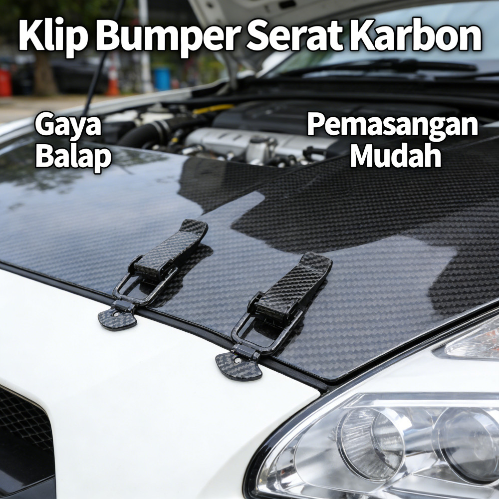 Bumper Klip Mobil Motor Set 2PCS Baut Carbon Bumper Aksesoris Body Universal Klip Bumper Racing Klip
