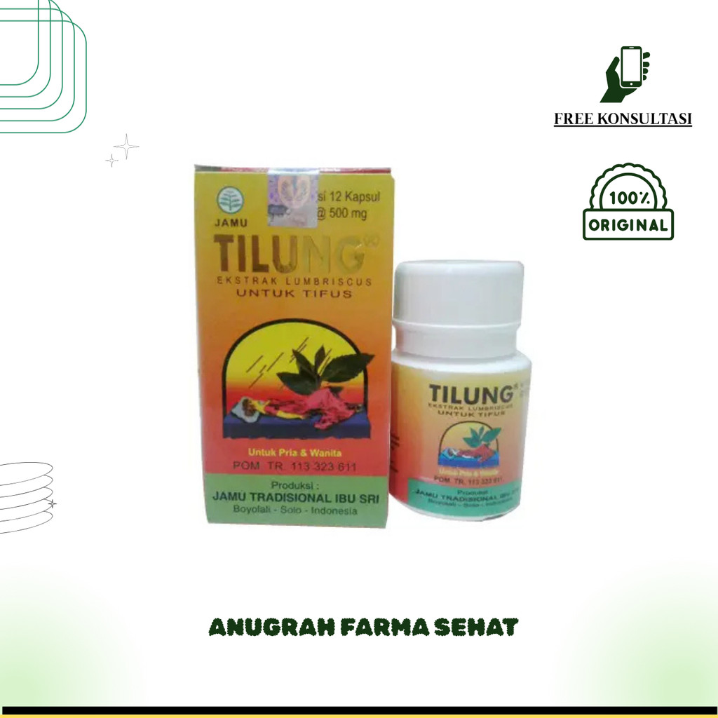 TILUNG 500MG ISI 12 KAPSUL - Kapsul Extrak Cacing Obat Tifus