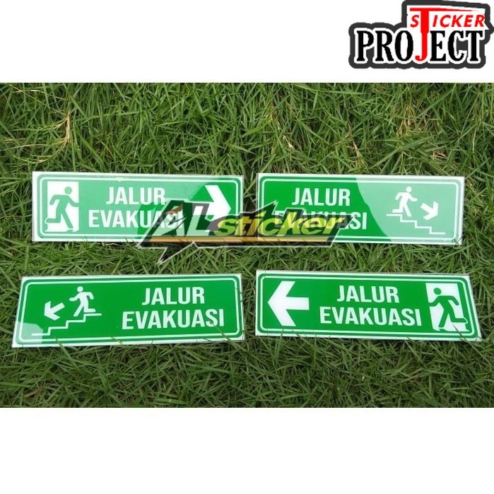 Acrylic, Sticker Sign Stiker Jalur Evakuasi 10 x 30 cm