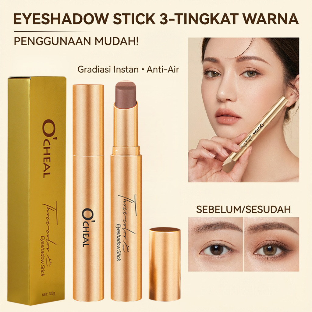 Kirim dalam 24 jam/Stik Eyeshadow Tiga Warna Dengan Glitter Gradien/Pensil Eyeshadow Tiga Warna Kila