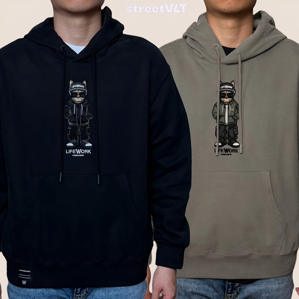 Life Work Korea Hipdog Applique Overfit Hoodie Lifework Original