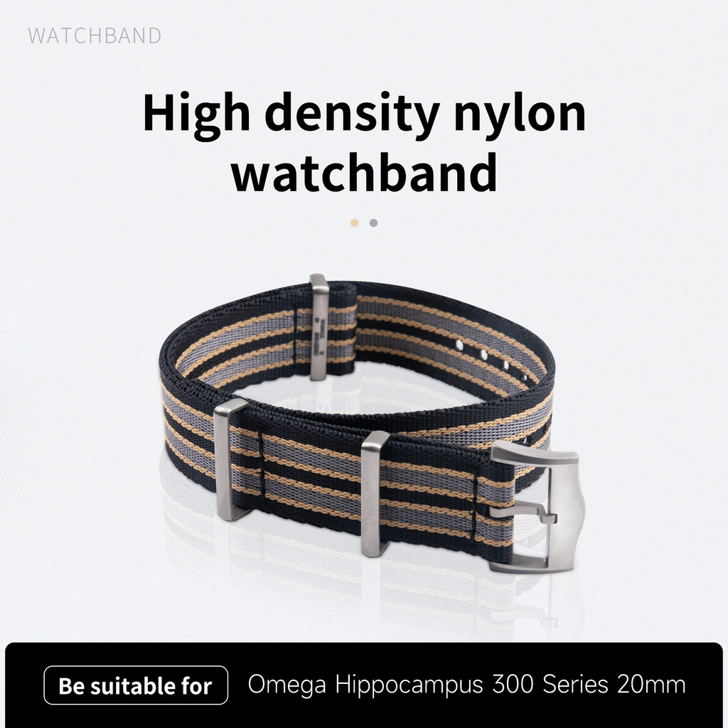 20mm Luxury Watband Men Density Nylon Canvas Strap For Omega Seamaster 300 Speedmaster 007 AQUA TERR
