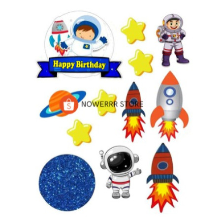 Part 2 | Topper ASTRONOT Birthday Custom Nama/ Hiasan Cake Ultah ASTRONOT