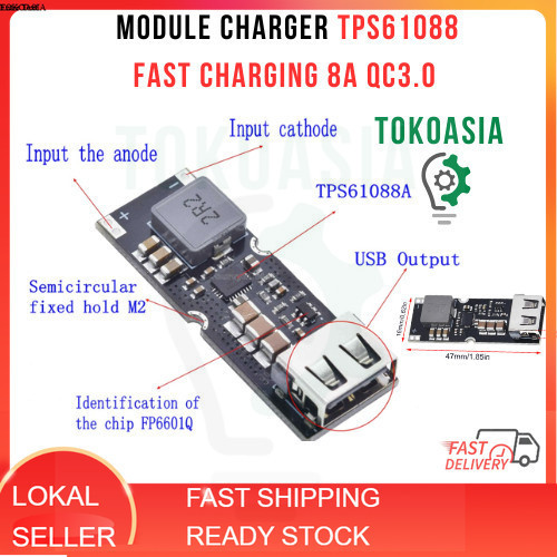 MODULE CHARGER TPS61088 FASTCHARGING 8A QC3.0 AA Cell Lithium Battery Boost Power elektronik