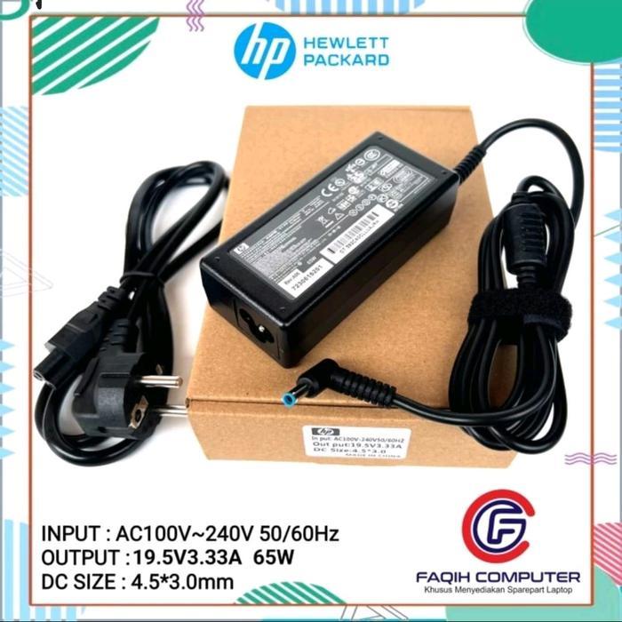 Vatra tekno Adapator Hp Envy 19.5v 3.33a 65w Adaptor Charger Laptop