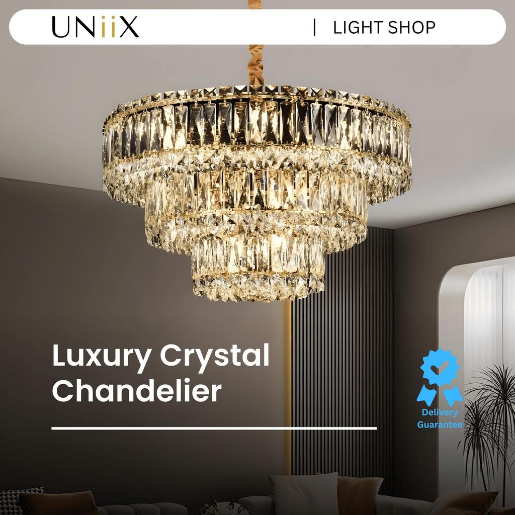 UNiiX - LG2417 | Lampu Hias Kristal Gantung Untuk Ruang Tamu Model Minimalis Mewah Elegant Lampu Gan