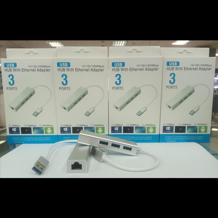 USB to Lan + Hub 3port USB 3.0