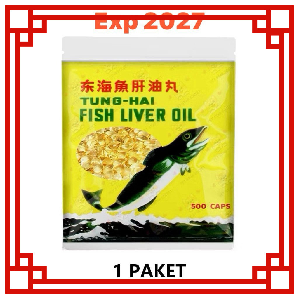 Minyak Ikan Tung Hai Fish Liver Oil  500pcs Minyak Ikan Kucing Untuk Ayam Beternak Ayam Termurah