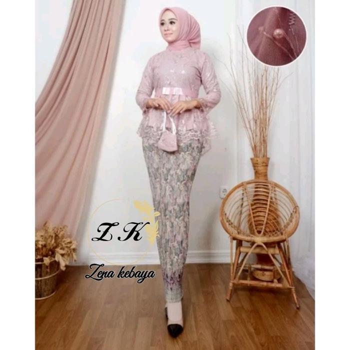 Kebaya Aurora Pita Tulle Set Rok Prisket Kebaya Lamaran Wanita Kebaya Wisuda Rok Prisket Kebaya Mode