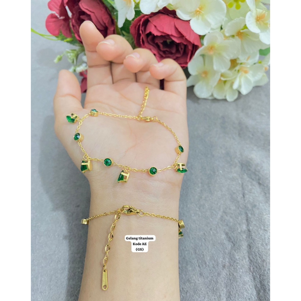 Gelang serut titanium anti luntur anti karat