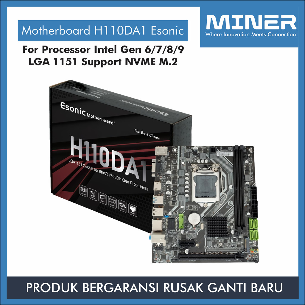 MINER Motherboard Esonic H110 Socket LGA 1151 RAM DDR4 Processor Intel Support M2 NVME