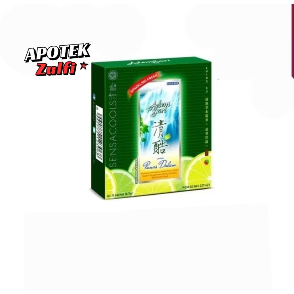 ADEM SARI 1BOX ISI 5 SACHET MEREDAKAN PANAS DALAM