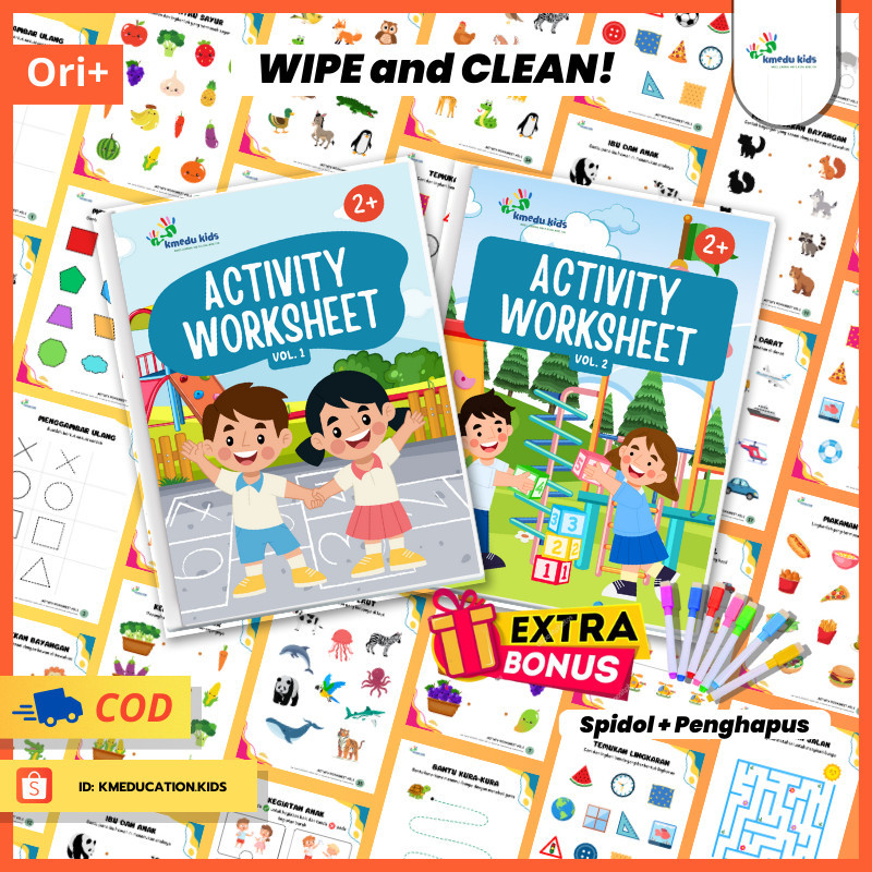 GRATIS BUKU KOMIK 1, PAKET WORKSHEET ANAK PAUD TK Buku Mainan Edukasi Anak Worksheet Workbook Lembar