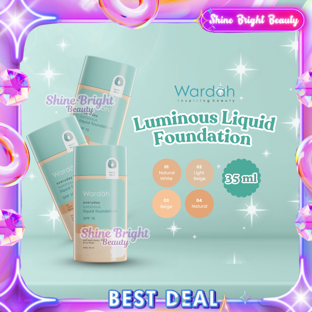 WARDAH Everyday Luminous Liquid Foundation - Alas Bedak Cair natural
