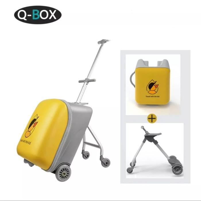 Koper Stroller Anak Koper Q-Box Lazy Luggage 2 In 1 Koper Duduk Anak Qbox Q-Box - Terry20"|yellow