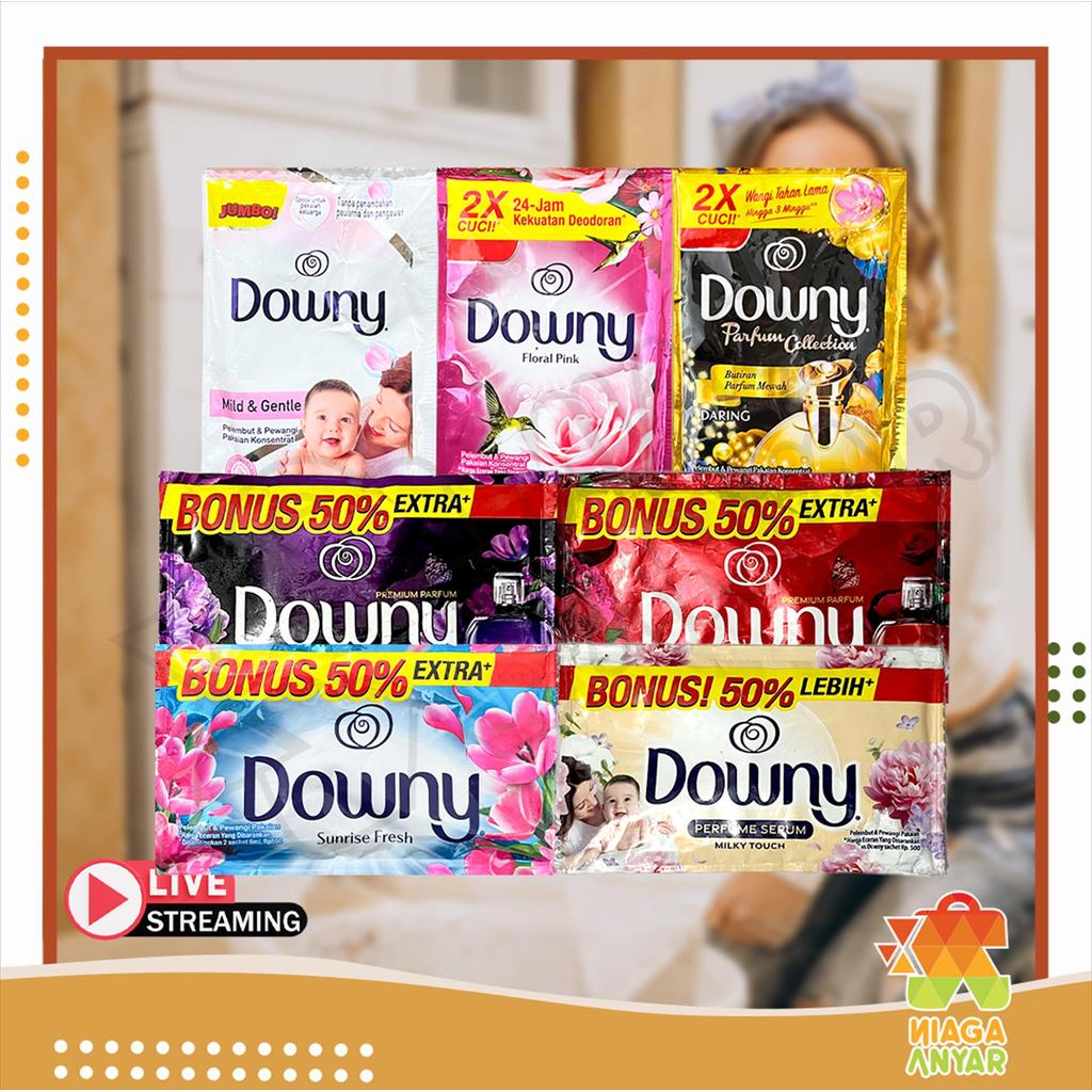 Downy Pelembut Pewangi Konsentrat Sachet Satuan 18 ml / Downi Softener Premium Parfum Baju Ecer Sase