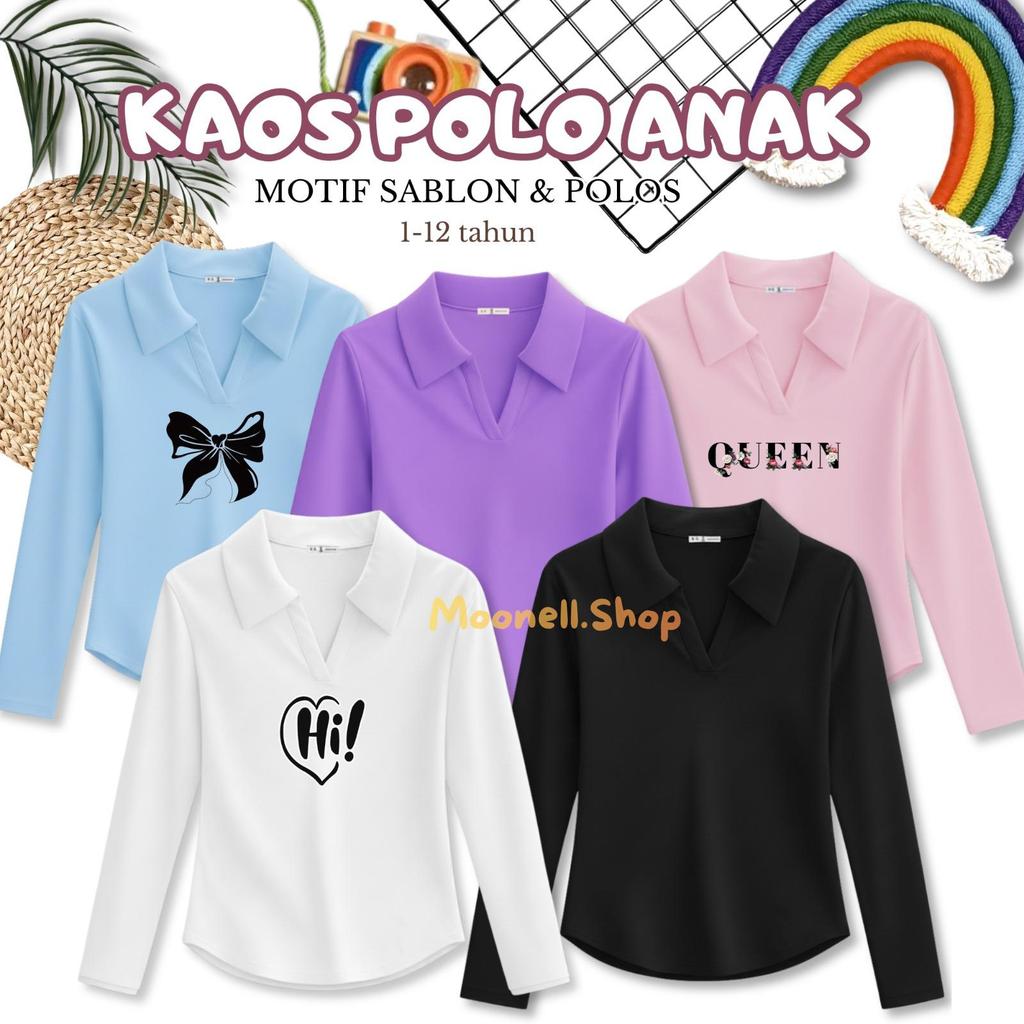 ATASAN ANAK PEREMPUAN/ BAJU KERAH ANAK KARAKTER/ BAJU PANJANG ANAK PEREMPUAN/ BAJU ATASAN KEKINIAN