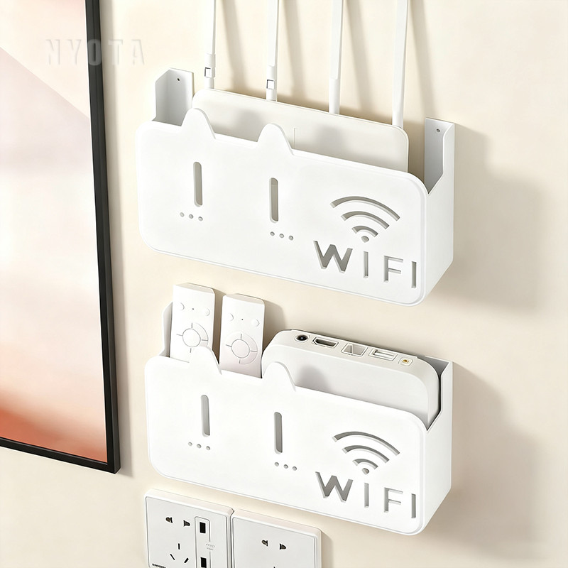 Rak Kotak Wifi Tempat Wireless Wifi Router Dekorasi Dinding Minimalis Serbaguna - Rak Dinding Gantun