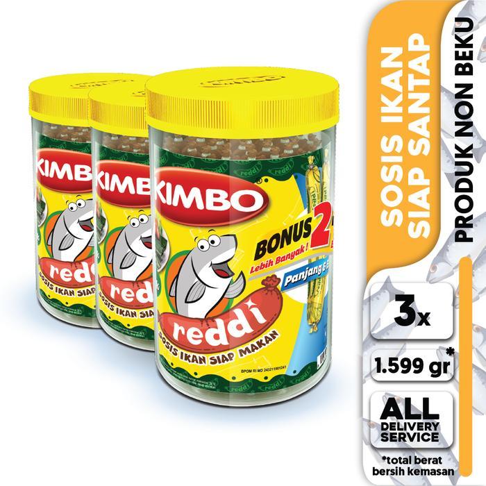 KIMBO Reddi Sosis Ikan Rasa Otak-otak Toples Triple Pack