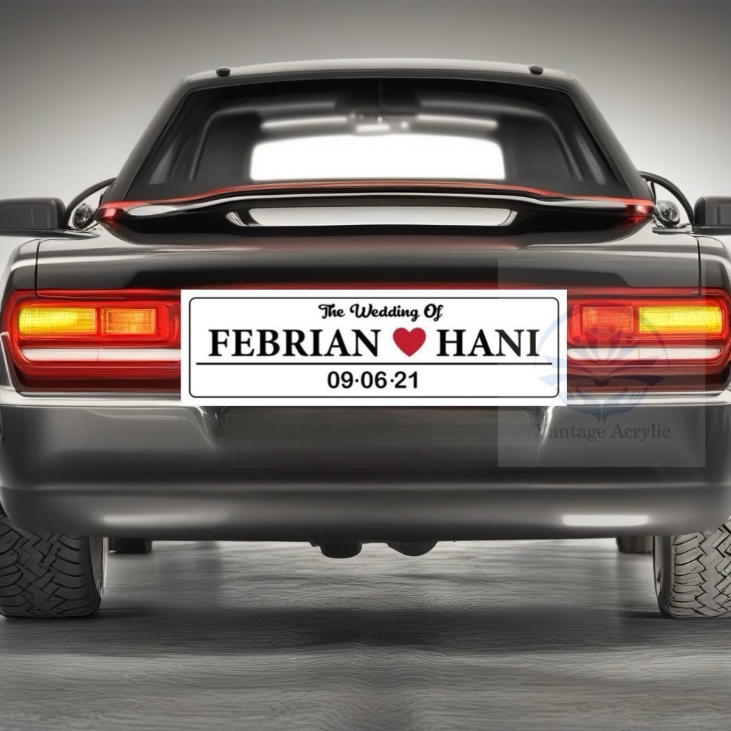 VA PLAT NOMOR WEDDING AKRILIK MOTOR DAN MOBIL PLAT WEDDING TERBARU BISA CUSTOM