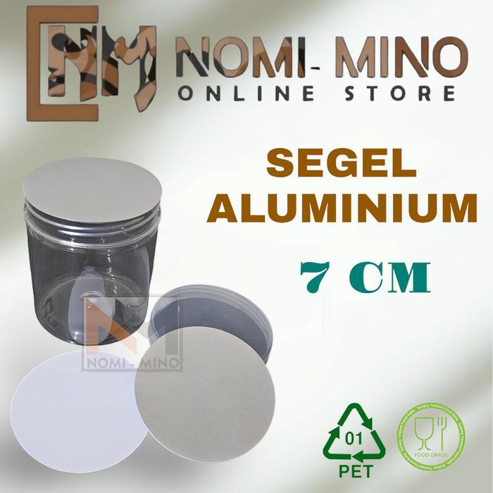 NOMI-MINO SEGEL ALUMINIUM FOIL BOTOL PET DIAMETER 7 CM ISI 100 Plastik Putih Toples Standar untuk Bo