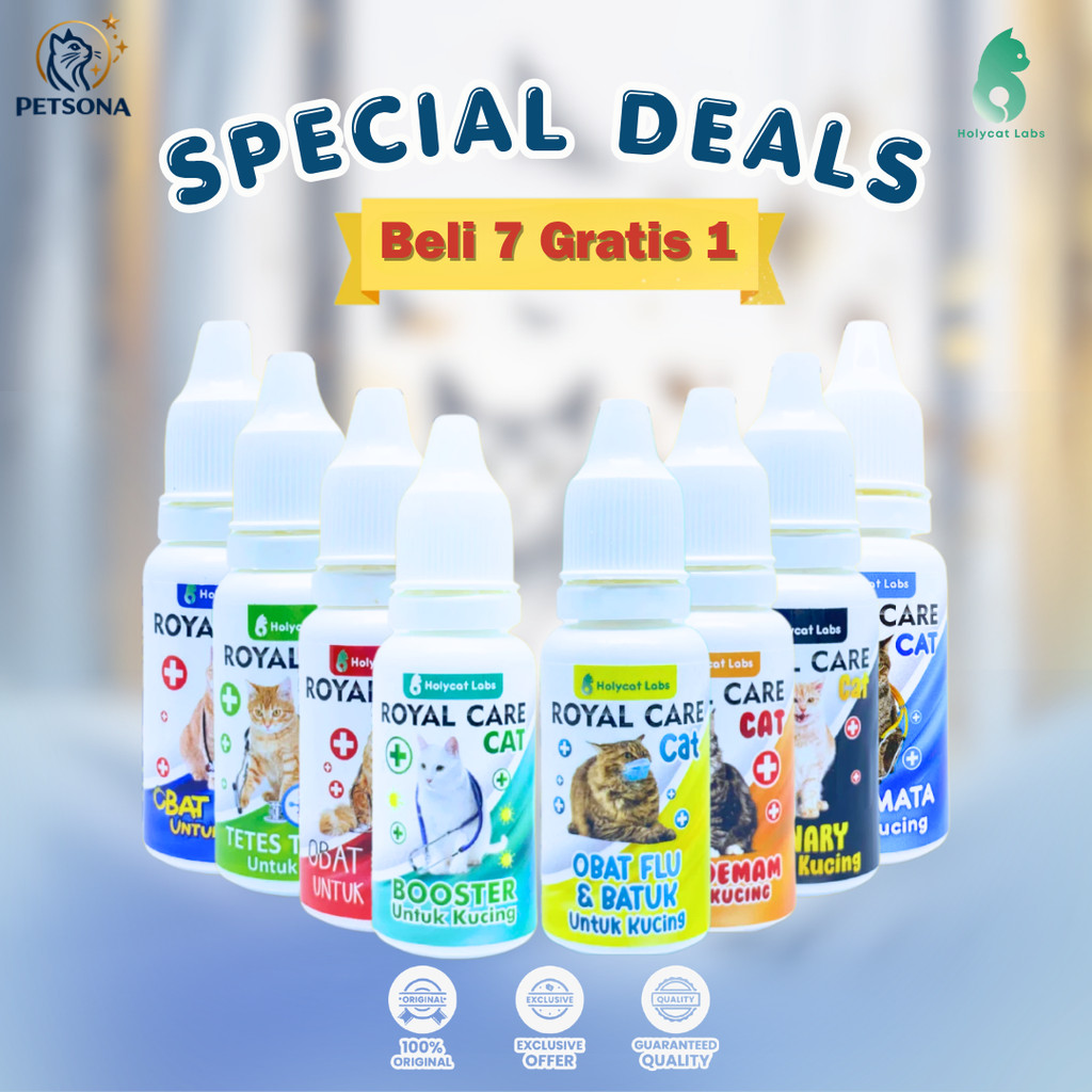 PS Beli 7 Gratis 1 Royal Care Obat 10ml Kucing Cacingan Tetes Mata Telinga Diare Demam D2 Virus