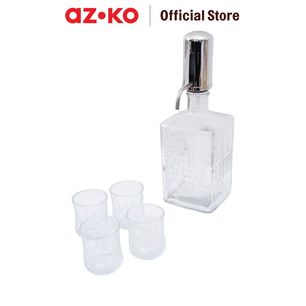 AZKO Culinart Set 5 Pcs Dispenser Minuman Dengan Gelas Diamond Dispenser Minuman Drink Dispenser Set