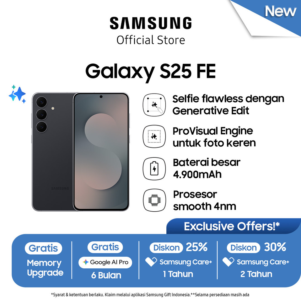 [Free Upgrade From 256GB] Samsung Galaxy S25 FE 8/512GB - Jetblack