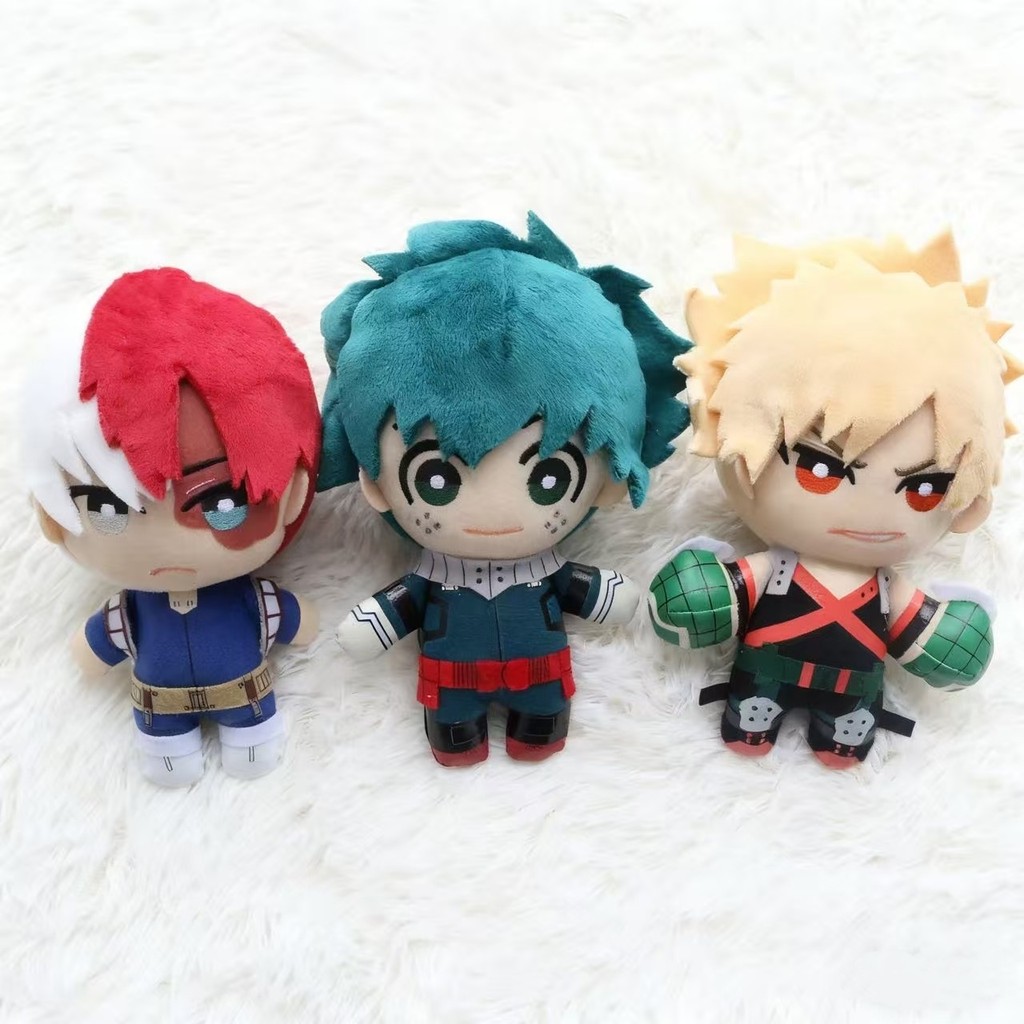 10/20cmAnime Midoriya Izuku Bakugou Katsuki Todoroki Shoto Plush Keychain Figure Cosplay Cartoon Acc