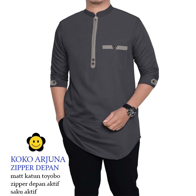 ASMARA Koko Arjuna - Central Grosir Fashion (CGF) - Ukuran S-3XL - Matt Katun Toyobo -Baju Koko atas