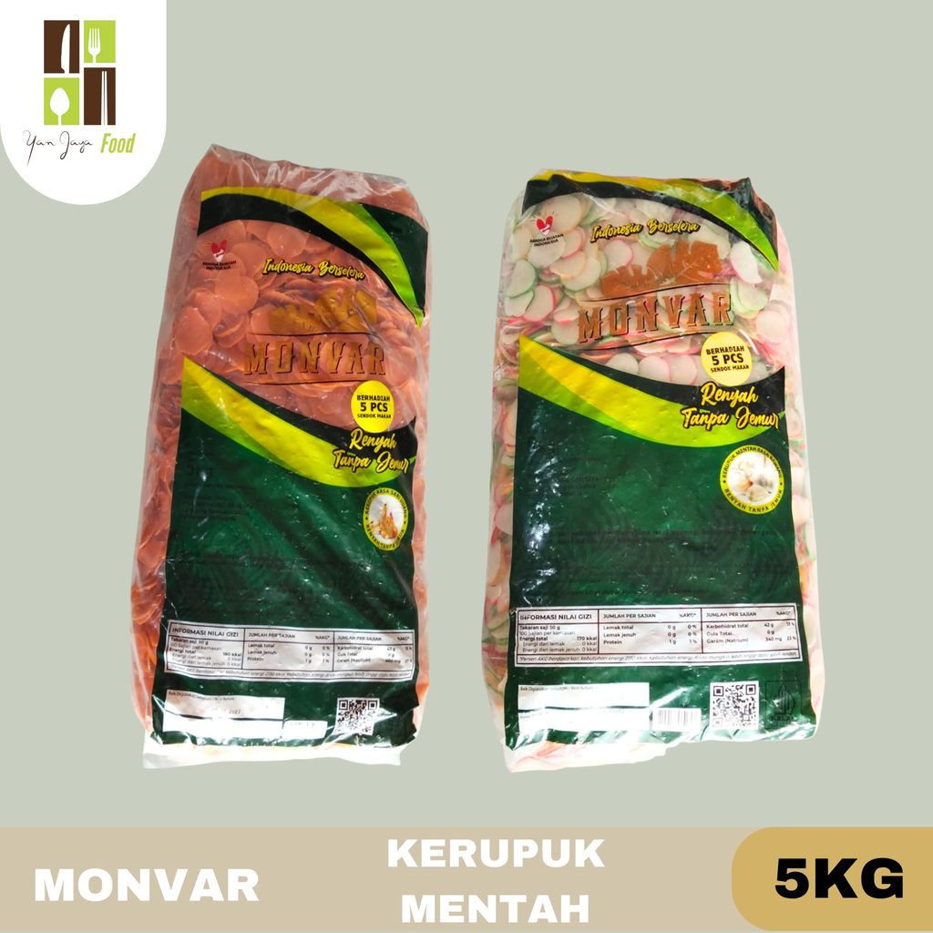 Monvar Kerupuk Mentah 5kg - 1 BALL / Kerupuk Udang / Kerupuk Bawang