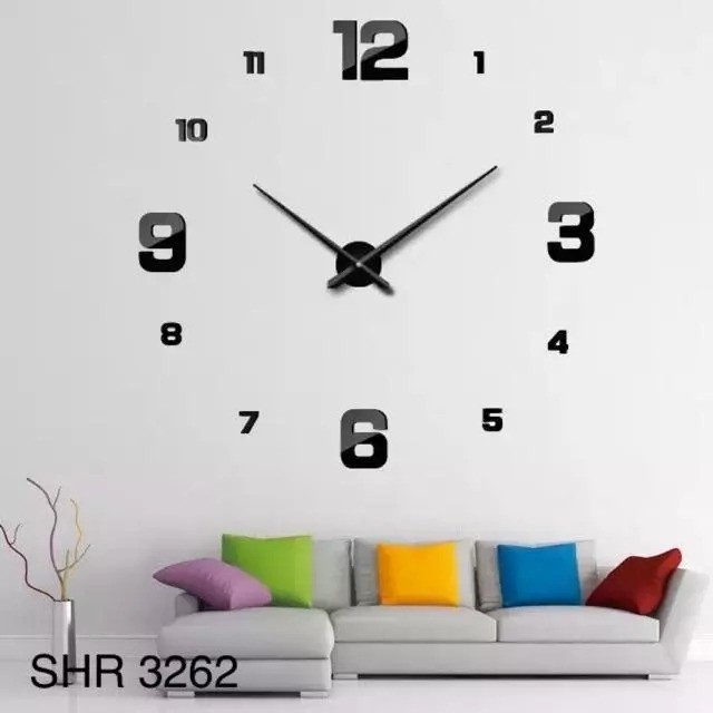 Jam Dinding 3D Jam Besar DIY Tempel Tembok Giant Wall Jam Raksasa