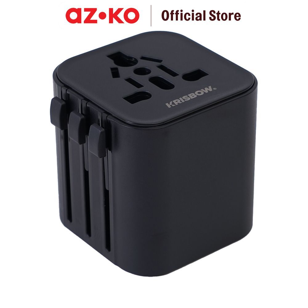 AZKO Krisbow Adaptor Travel Universal Lightweight Adaptor Universal Colokan Internasional Converter 