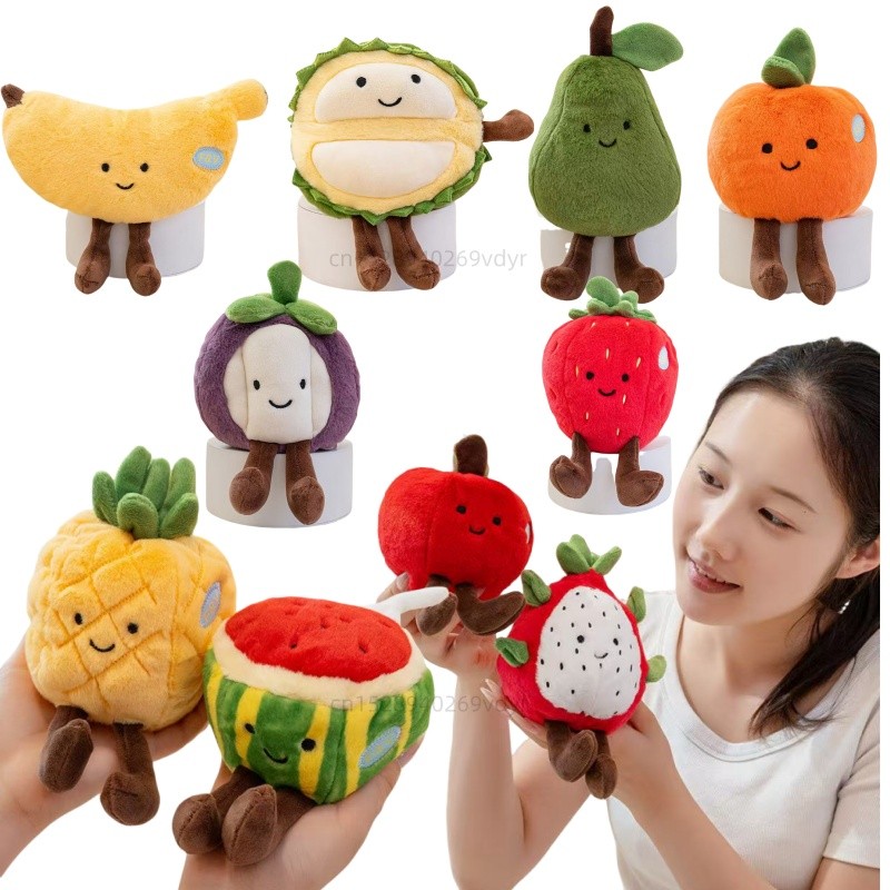 Fruits Plush Toy Dragon Fruit Pear Apple Strawberry Orange Avocado Kiwi Pineapple Durian Soft Stuffe