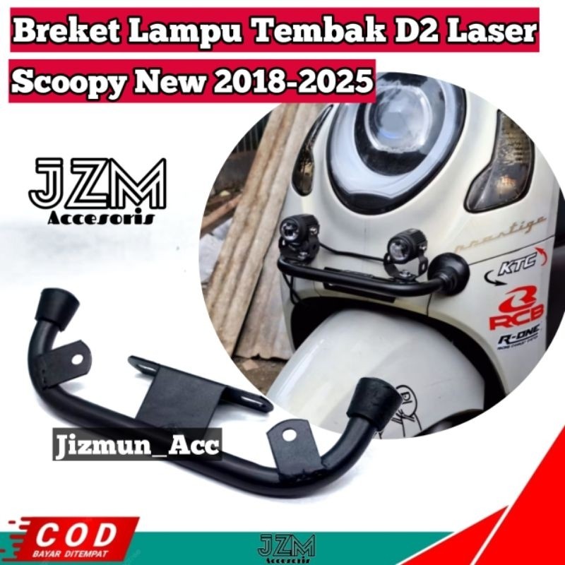 Breket Bracket Dudukan Lampu Tembak Depan D2 Laser Honda Scoopy Genio Stylo 160 Bahan Besi Tebal Pre