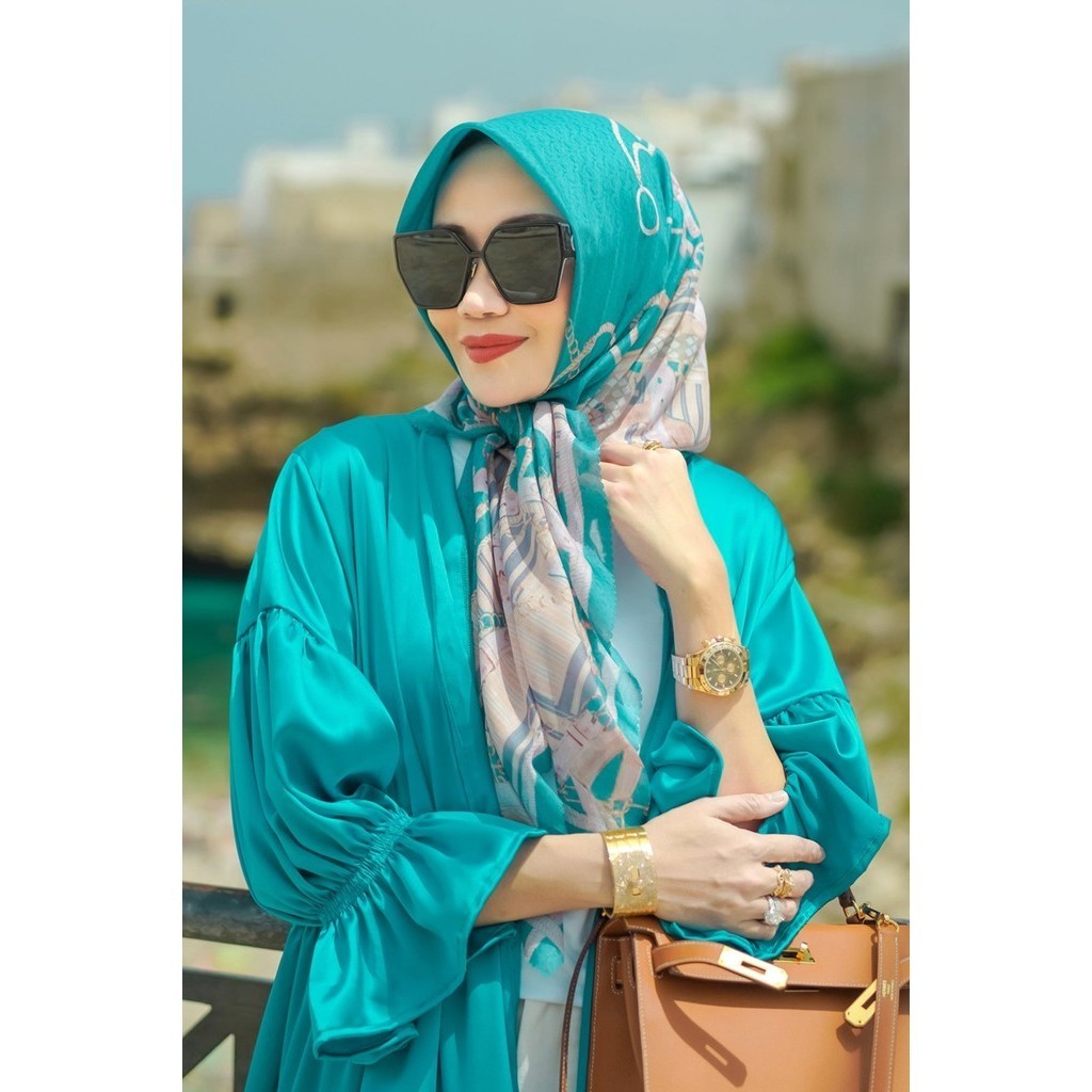 Buttonscarves Chain 2 La Bella Voile Square XL - Lagon