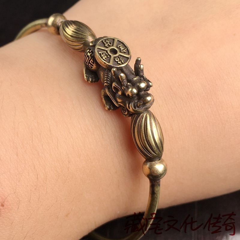 Harta Karun Beruntung Jinbao Pixiu Gelang Kuningan Perhiasan Dekorasi Kuno