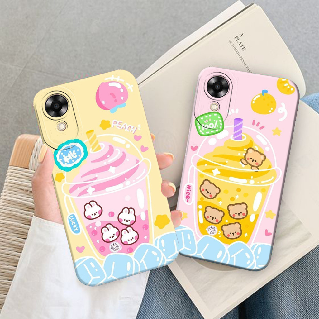 [OK15] Softcase Oppo A17k Motif Minuman Lucu - Case Cute - Case Kartun - Case Boba - Case Ice Cream 