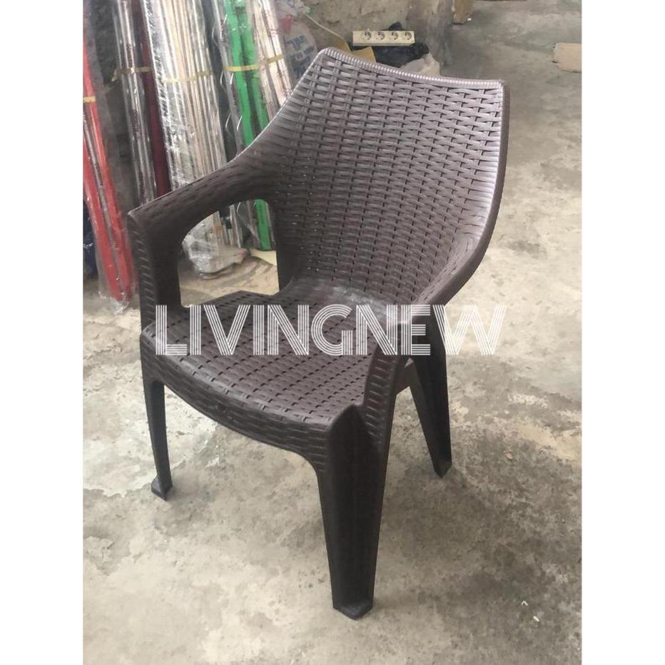 Kursi Plastik Sandaran Olymplast OL 508 - Coklat Tua