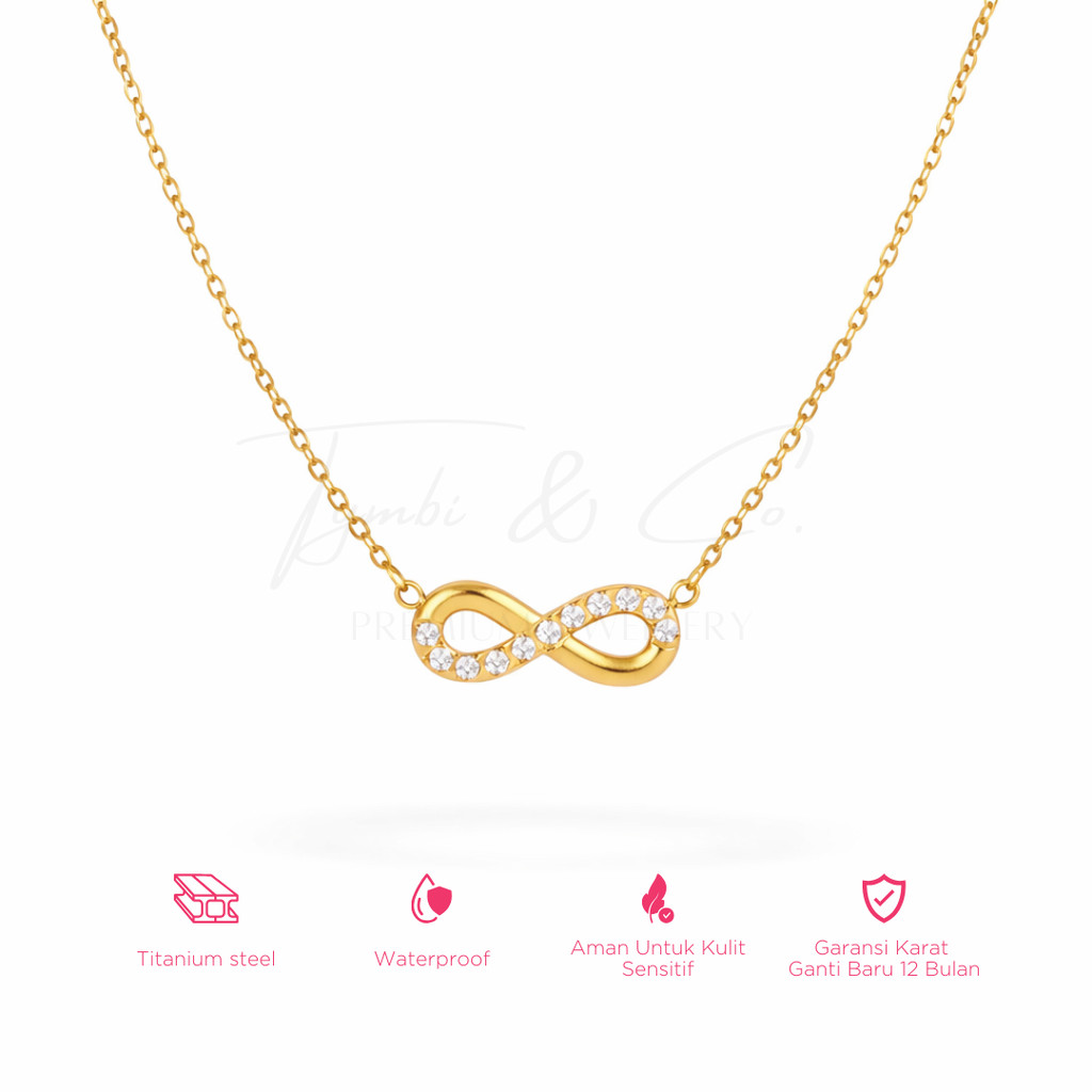 Tymbi&Co - Infinity Necklace | Kalung Anti Karat Infinity Titanium