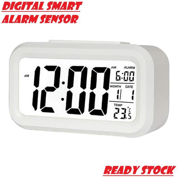 Jam Weker Pintar Jam Meja Digital Digital Smart Alarm Clock Jam Weker - Putih