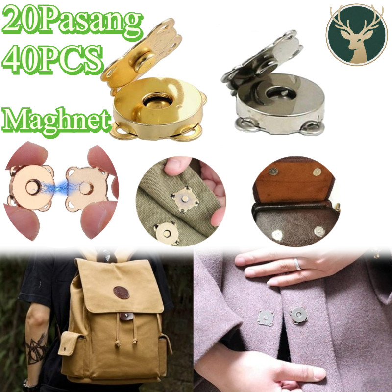 40PCS/20Pasang 14mm Kancing Magnet Jahit / Kancing Maghnet/ Kancing Magnet Tas Jahit Magnet Untuk Ta