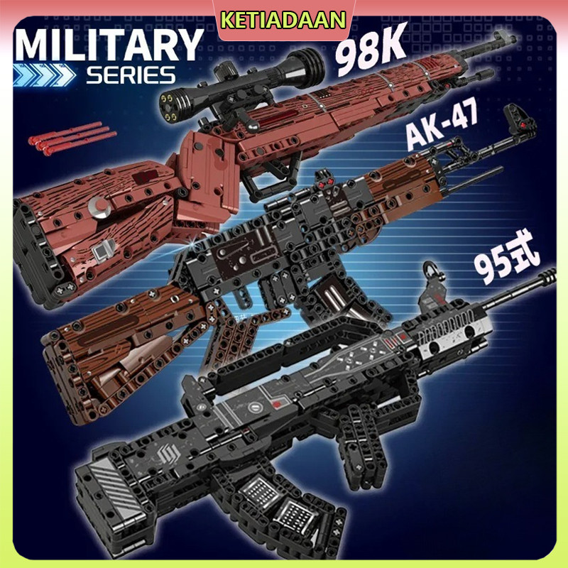 Kompatibel dengan senjata bata LEGO / Dapat menembakkan senapan 98K/AK47/95 / Senjata mainan yang te
